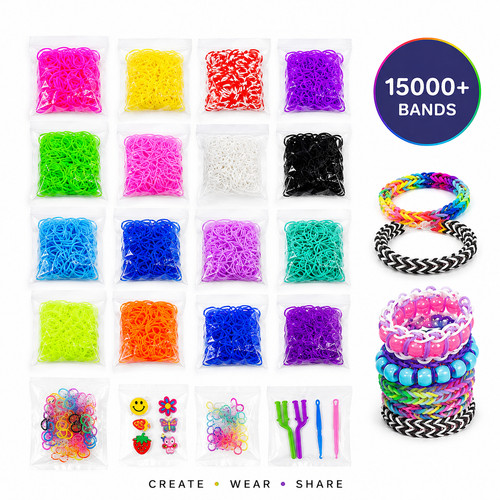 Rubber loom bands assorted - loom,
