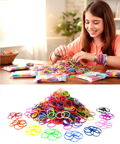 Loom bands multi colour rubber - loom,
